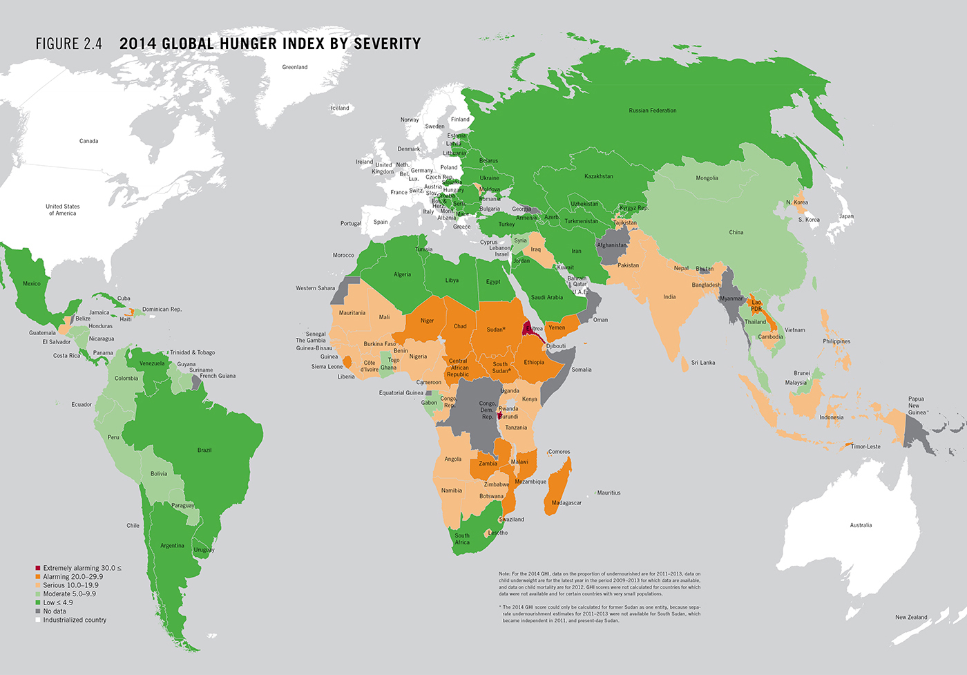 2014 Global Hunger Index by Severity