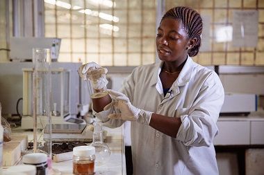 Chemist in a lab in Tanzania