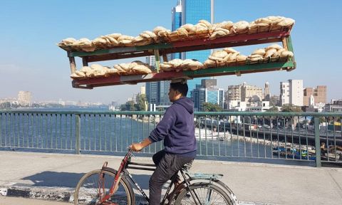 A bread bicycle in Cairo