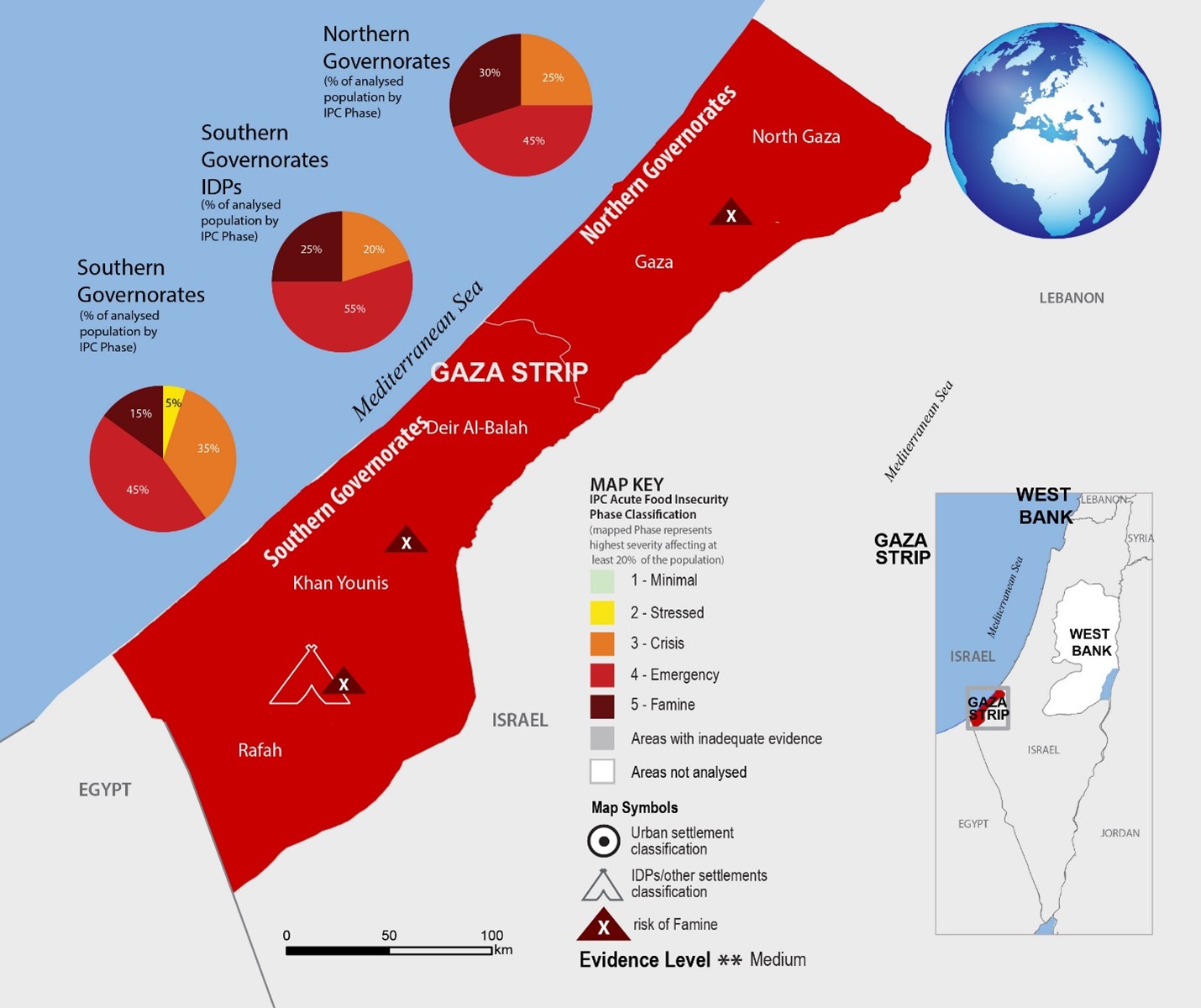 Gaza IPC projections (map)