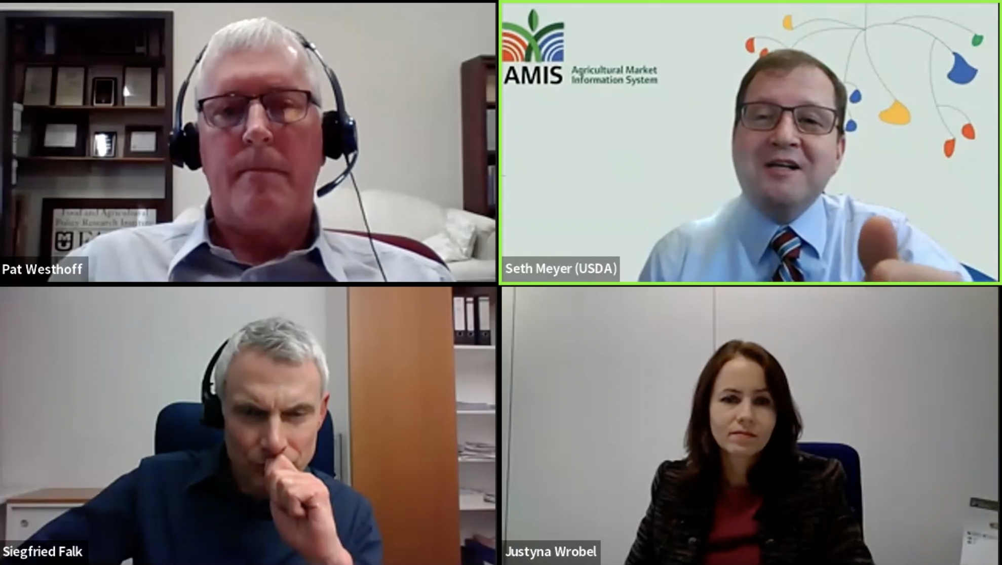 four people on Zoom screen