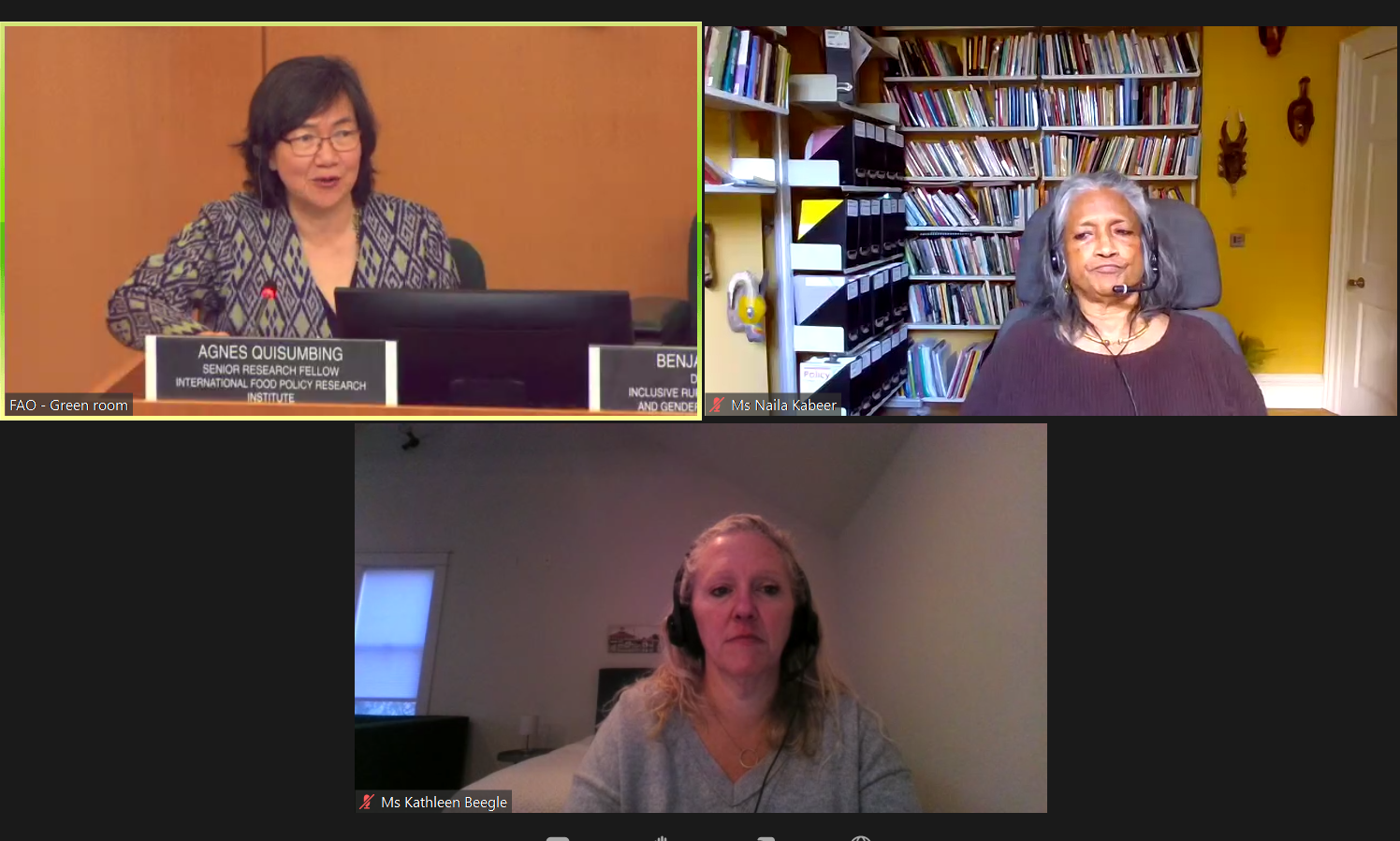 Three women on Zoom meeting