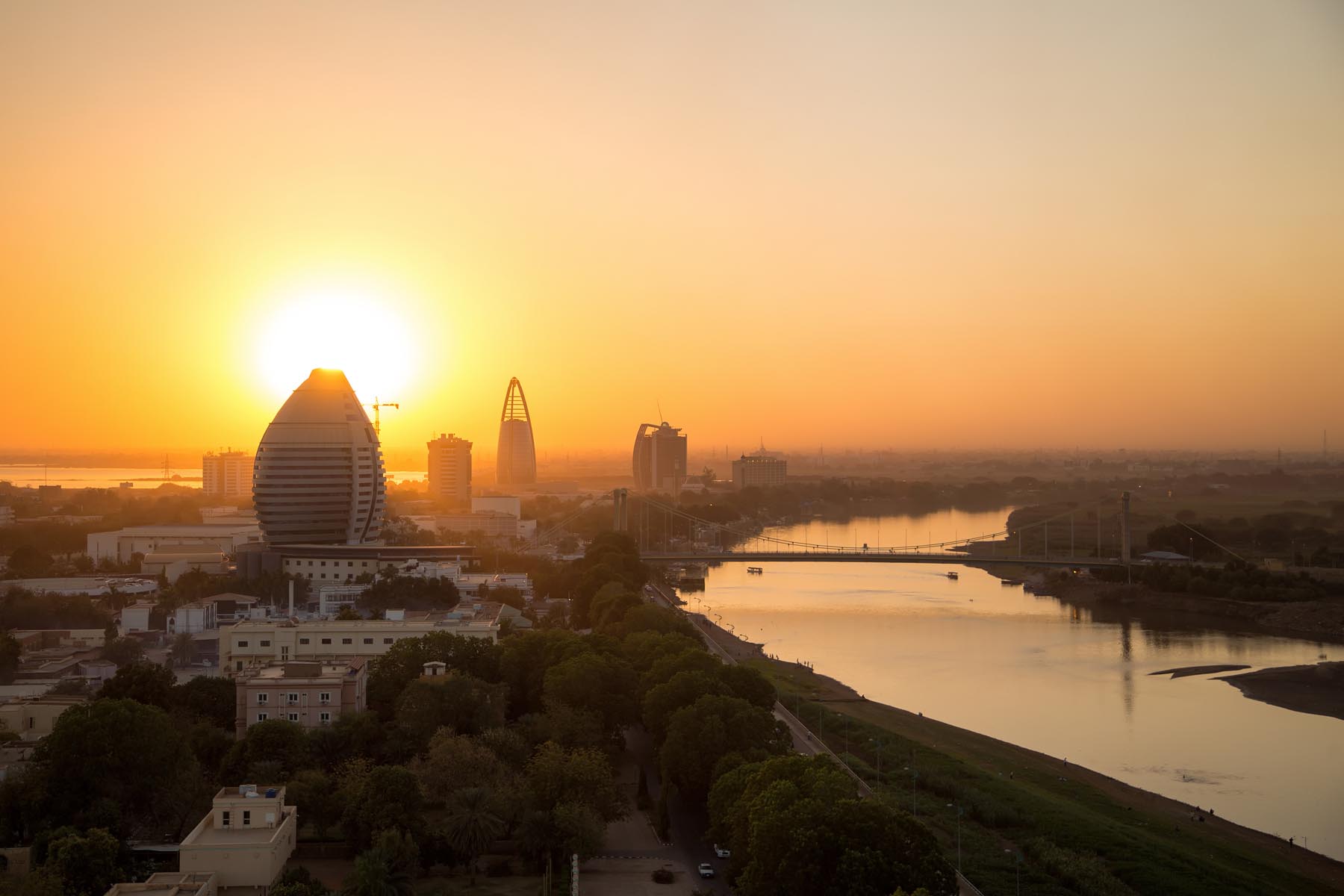 A sunset view of river Nile in Khartoum, Sudan