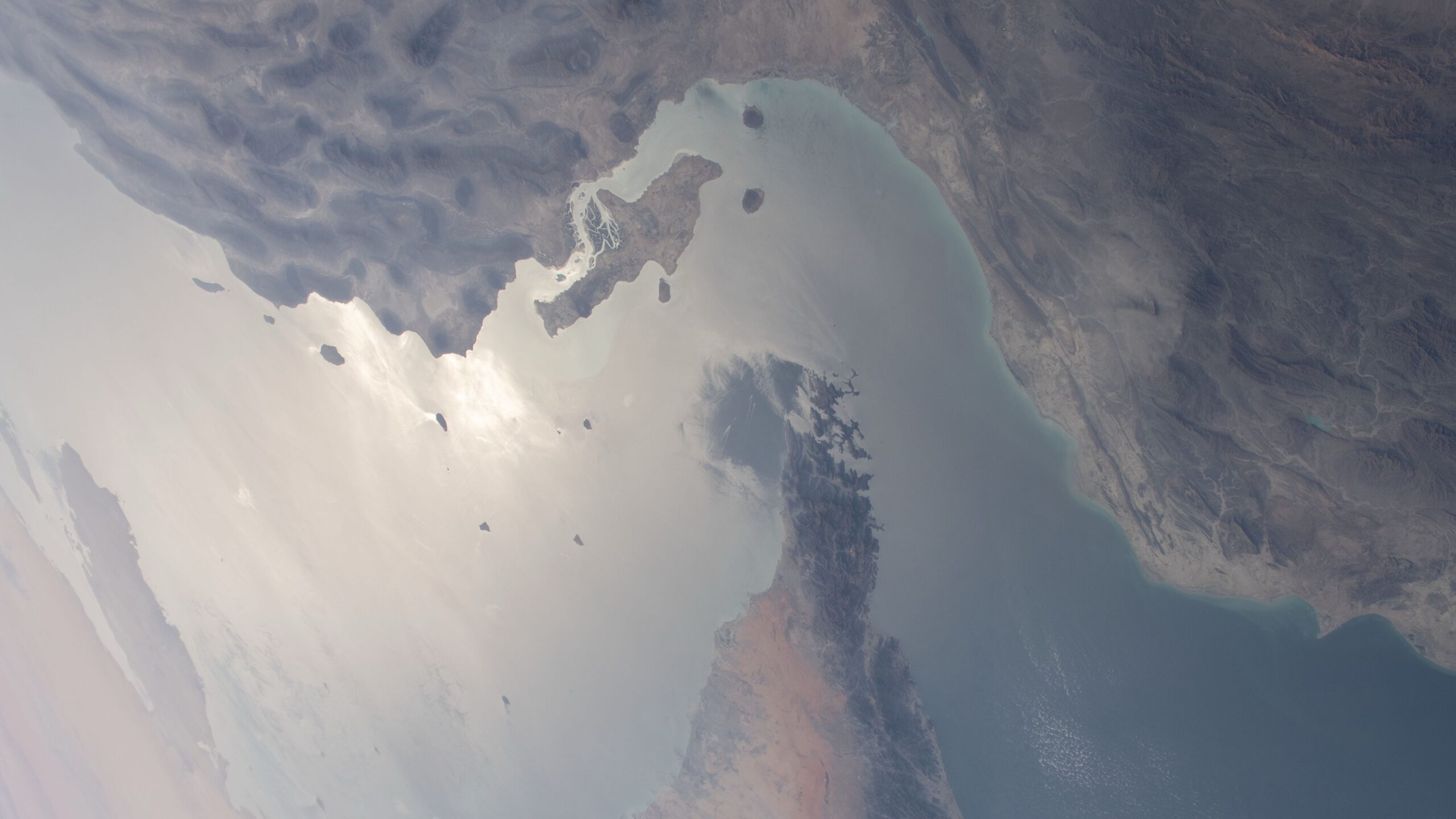 Satellite image of the Strait of Hormuz